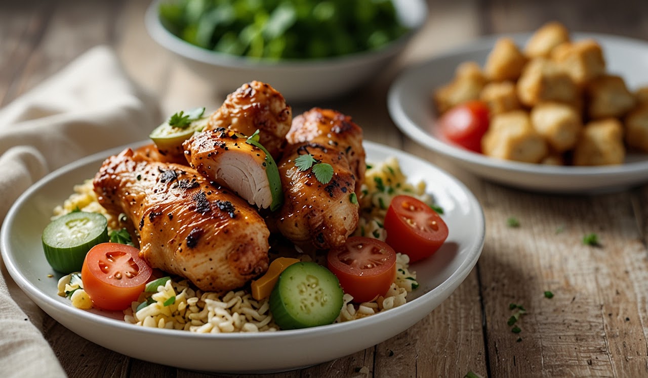 Air Fryer Chicken Shawarma Bowls