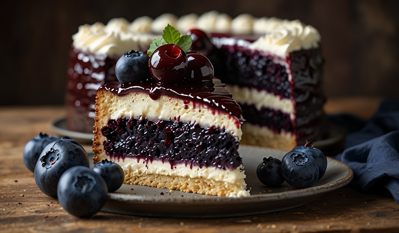 Blueberry Velvet Cake
