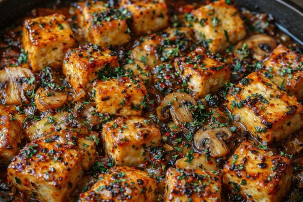 Baked Tofu with Mushrooms