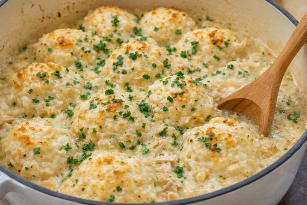 Easy Chicken and Dumplings with Biscuits