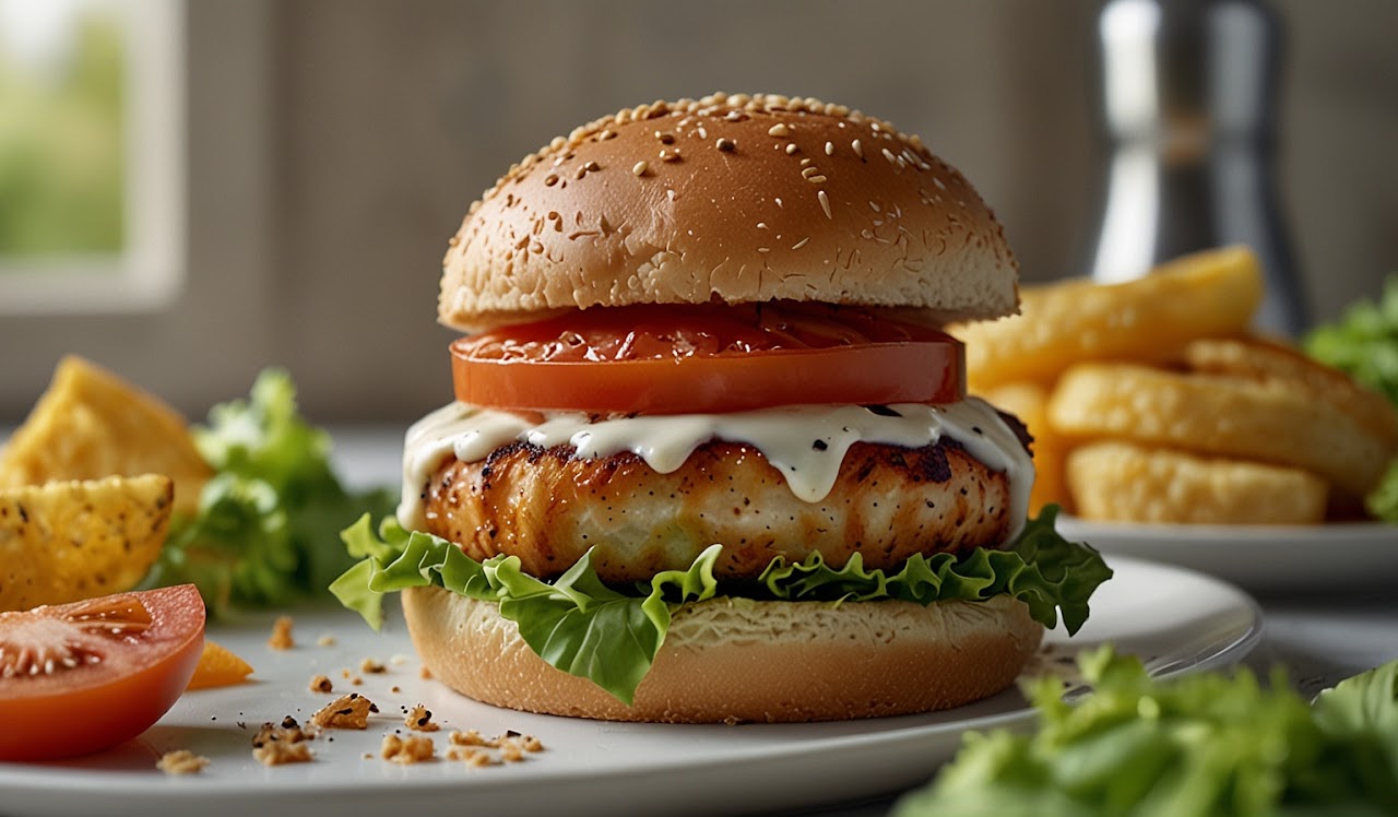 Cheddar Ranch Chicken Burgers