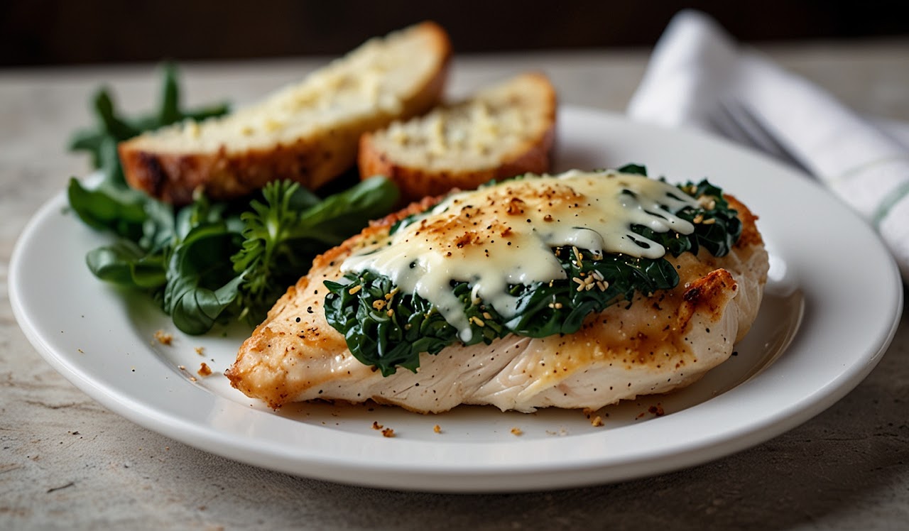 Cheesy Spinach Stuffed Chicken Breast