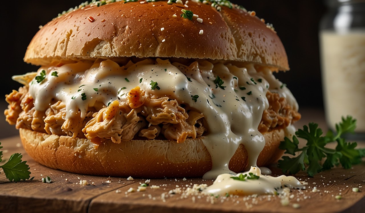 Chicken Alfredo Sloppy Joes