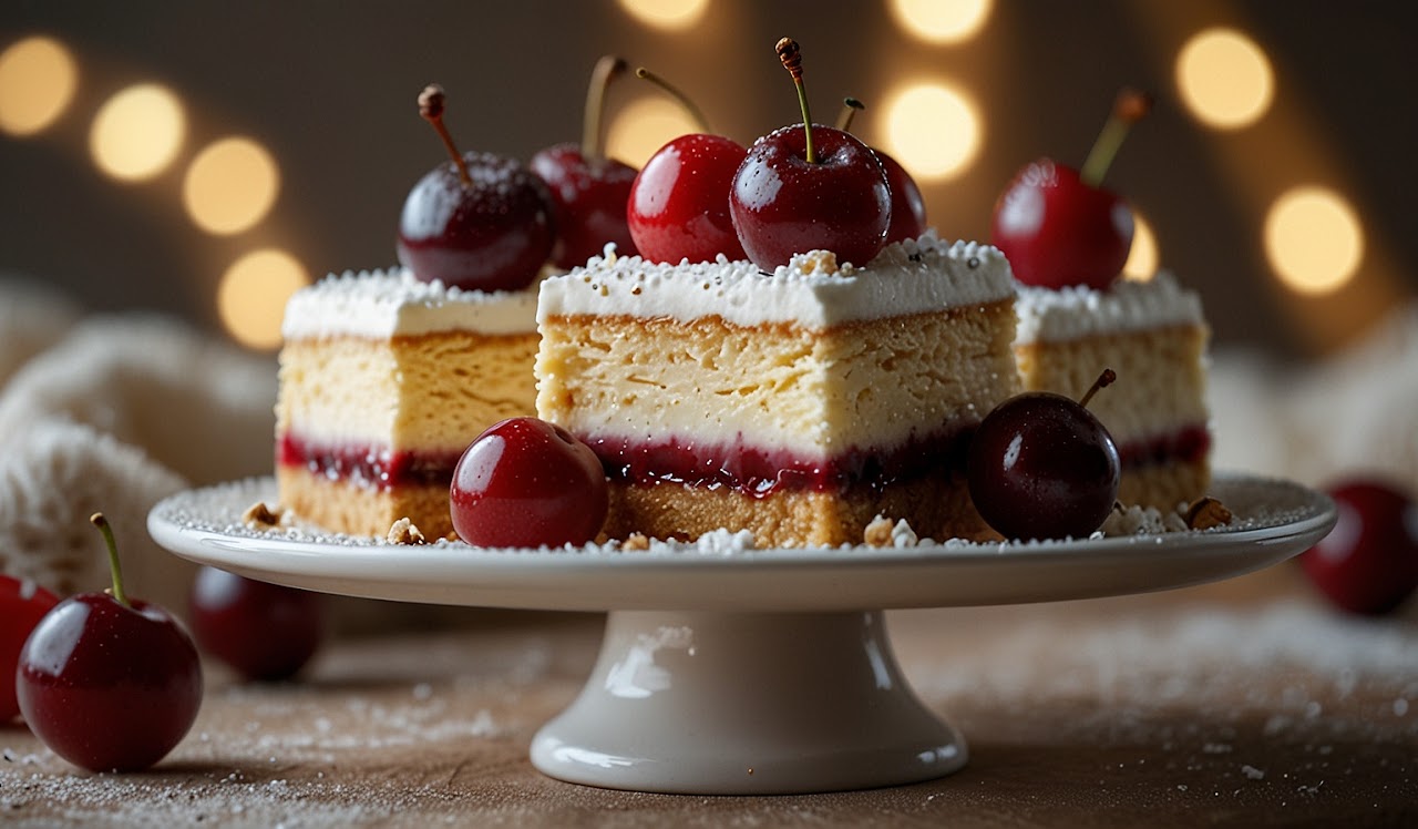 Christmas Cherry Cheesecake Bars