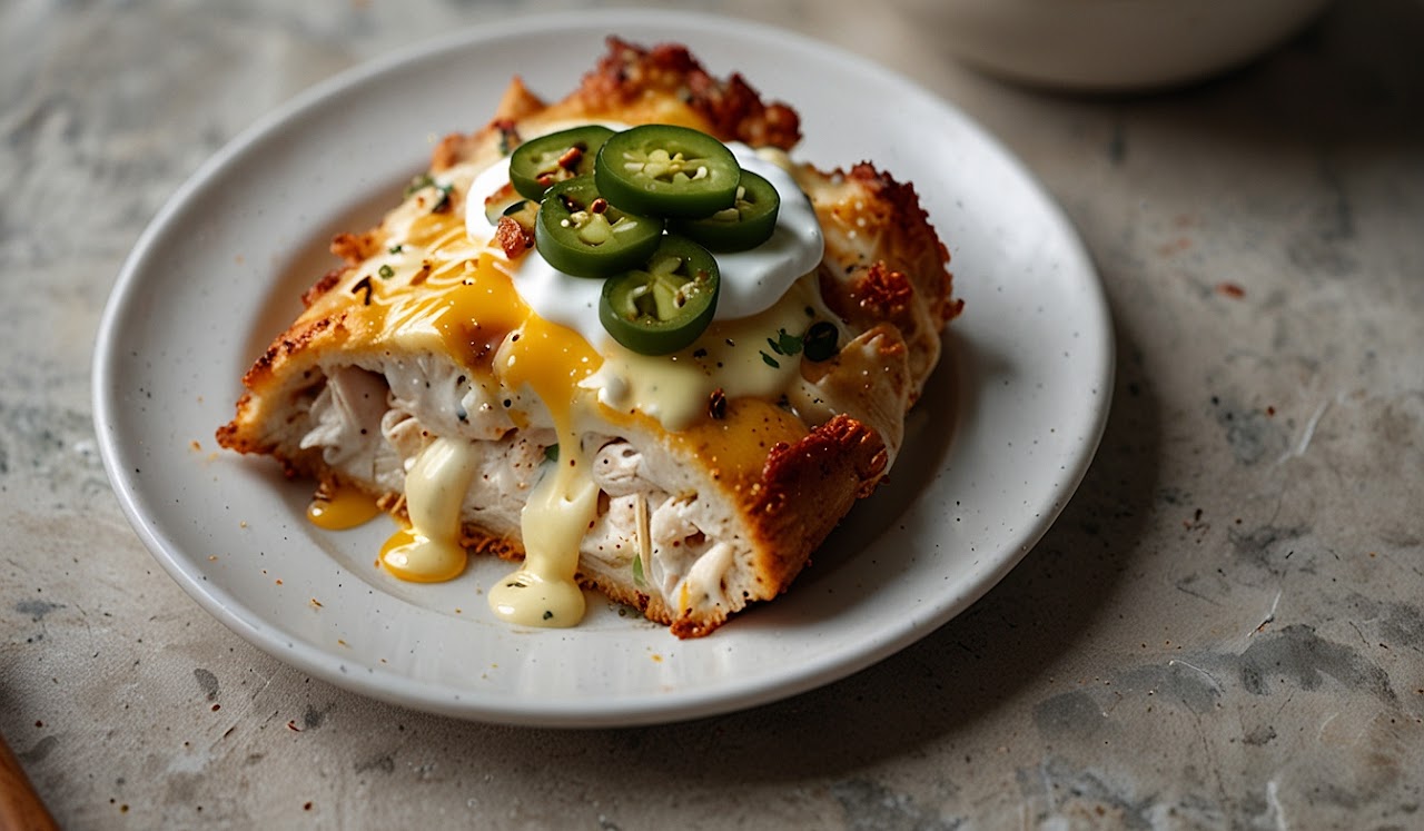 Creamy Jalapeño Popper Chicken Bake