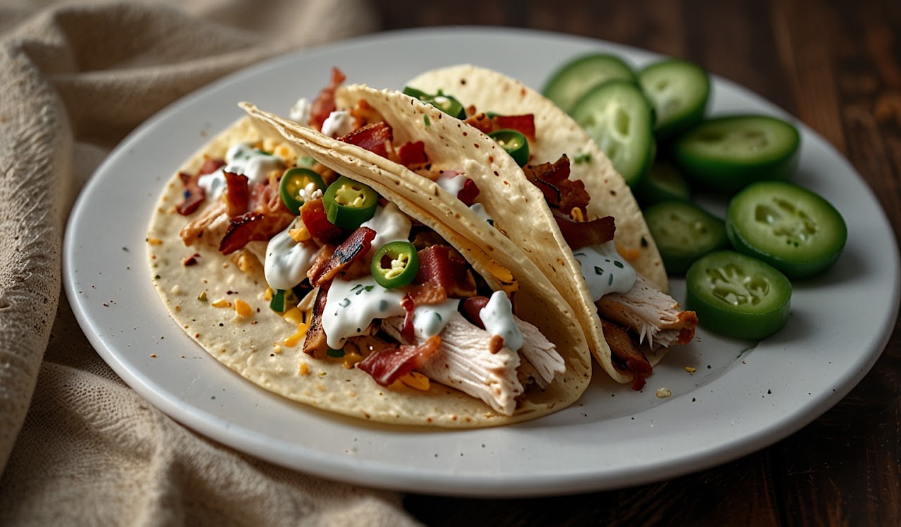 Creamy Jalapeño Popper Chicken Tacos