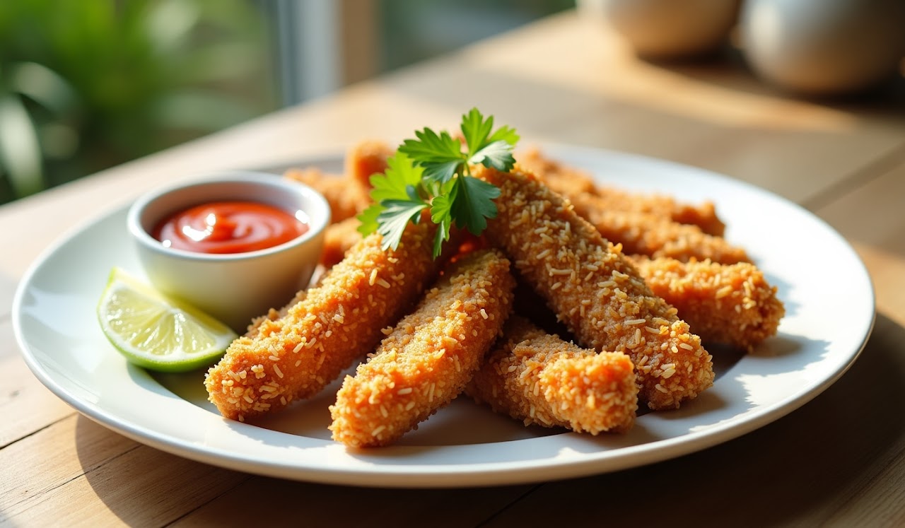 Crispy Thai Coconut Chicken with Sweet Chili Sauce