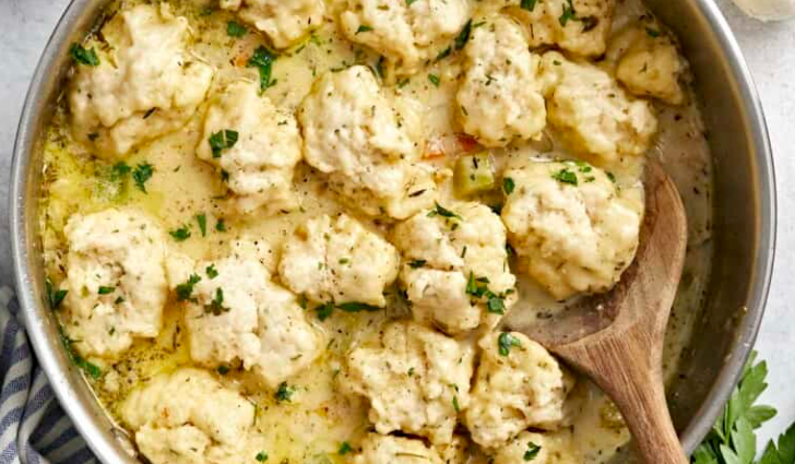 Crockpot Chicken and Dumplings with Biscuits