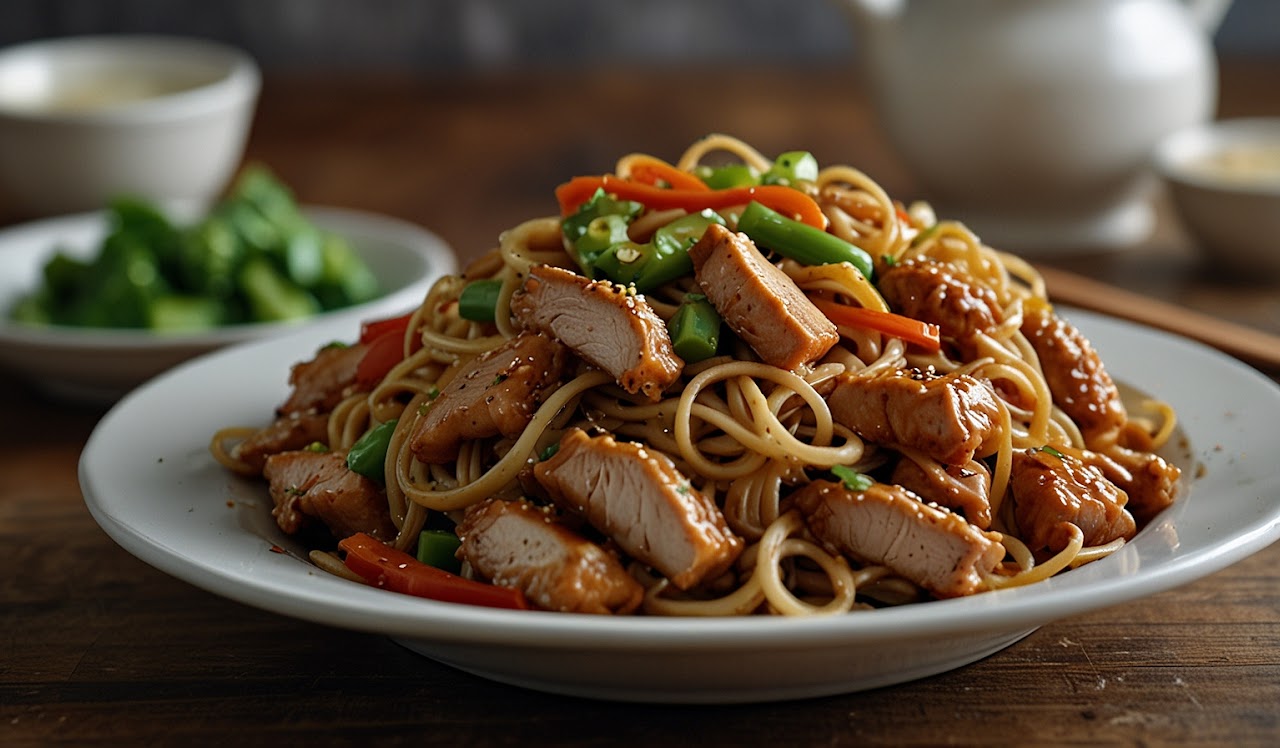 Garlic Chicken Lo Mein