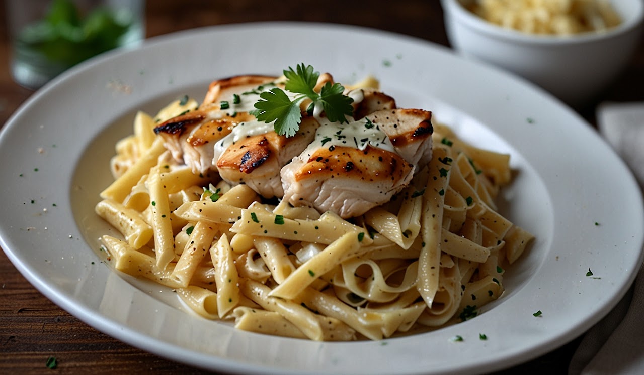 Grilled Chicken Alfredo Pasta