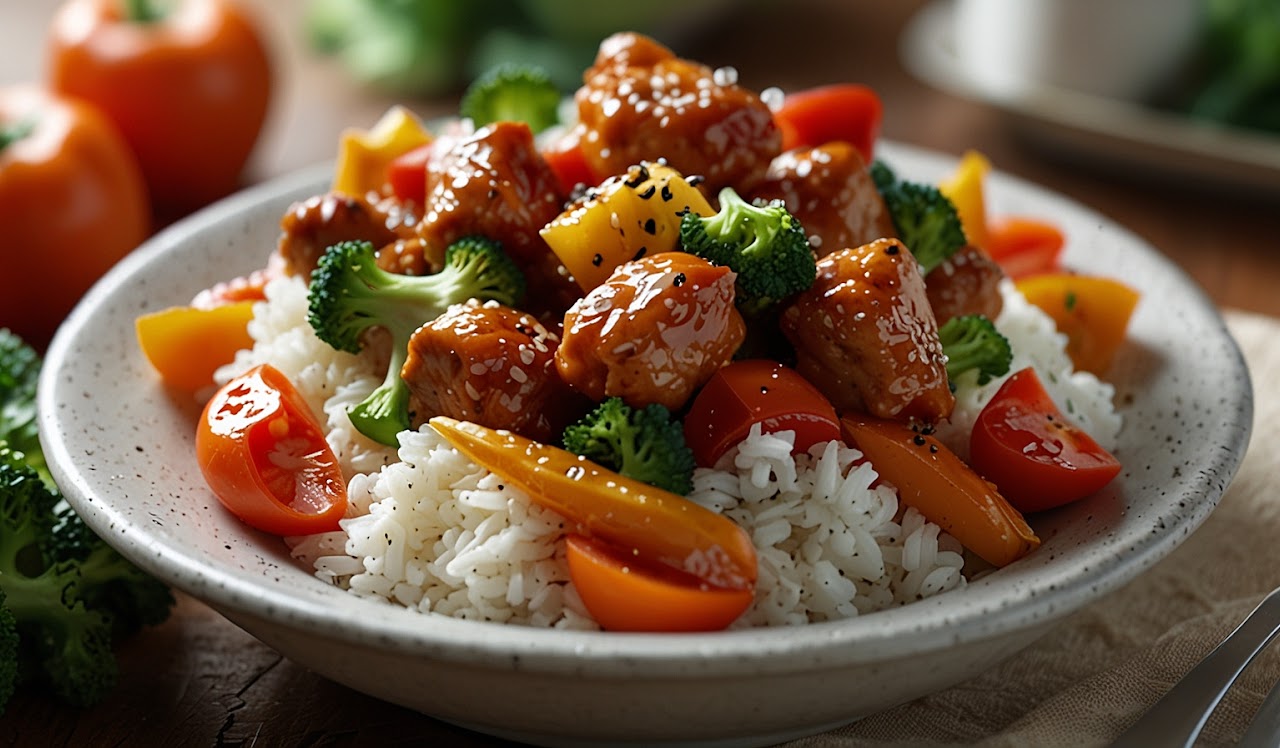 Honey Sriracha Chicken Rice Bowls