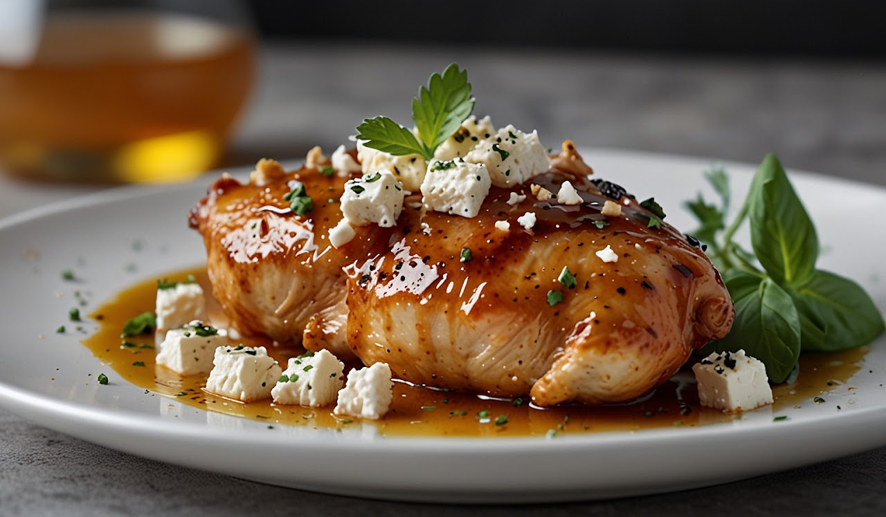 This Hot Honey Feta Chicken is the ultimate flavor explosion — juicy chicken glazed in sweet-spicy honey, topped with creamy, tangy feta that melts into pure perfection. 🍗🧀✨ It’s sticky, savory, and a little fiery… in the best way possible! The combination of golden chicken, drippy hot honey glaze, and crumbled feta makes it a total showstopper for weeknights or casual dinner parties. Every bite hits that perfect sweet, salty, spicy balance that’ll have everyone asking for seconds. 😋 The Story Behind the Recipe 💬 This recipe came to life after I drizzled hot honey over some leftover roasted chicken one night — and wow, it was magic! ✨ I loved the heat-meets-sweet vibe so much that I decided to take it up a notch with creamy feta. The first time I made it properly, the house smelled incredible — caramelized honey, garlic, chili, and that salty feta bubbling on top. My family devoured it before I could even take a photo (that’s how you know it’s good!). 😅 Now, this Hot Honey Feta Chicken is one of my go-to comfort recipes when I want something easy but extra special. What Makes This Recipe Special? ✨ 🍯 Hot honey glaze – perfectly sweet with a kick. 🧄 Garlicky goodness – adds rich depth to the flavor. 🧀 Creamy feta topping – tangy and irresistible. 🍗 Juicy, tender chicken – caramelized to perfection. ⏱️ Simple, quick & unforgettable – ready in 30 minutes! Ingredients – Fresh, Simple & Full of Flavor 🛒 For the Chicken: 2 large chicken breasts (or thighs) 🍗 1 tablespoon olive oil 🫒 Salt & black pepper to taste ½ teaspoon smoked paprika For the Hot Honey Glaze: ¼ cup honey 🍯 1 tablespoon hot sauce (like sriracha or Frank’s) 🌶️ 1 teaspoon apple cider vinegar 2 garlic cloves, minced 🧄 1 tablespoon butter 🧈 For Topping: ¼ cup crumbled feta cheese 🧀 1 tablespoon chopped parsley 🌿 Optional: extra drizzle of hot honey for serving Step-by-Step Cooking Instructions 👩‍🍳 Step 1: Prep the Chicken Pat chicken dry and season both sides with salt, pepper, and paprika. Step 2: Sear the Chicken Heat olive oil in a skillet over medium heat. Cook chicken for 5–6 minutes per side, until golden brown and fully cooked. Remove and set aside. 🍗 Step 3: Make the Hot Honey Glaze In the same pan, add butter and minced garlic. Sauté for 30 seconds until fragrant. Add honey, hot sauce, and apple cider vinegar. Stir and let simmer for 1–2 minutes until it thickens slightly and turns glossy. 🍯✨ Step 4: Combine & Caramelize Return chicken to the skillet, spooning the glaze over each piece. Simmer for another 2–3 minutes so the glaze sticks beautifully. Step 5: Add Feta & Serve Sprinkle feta on top of each chicken breast while still hot so it softens and melts a little. Garnish with parsley and an extra drizzle of hot honey. Serve immediately — sticky, sweet, spicy perfection! 🔥 Serving Suggestions – What to Pair It With 🍽️ 🍚 Fluffy jasmine or basmati rice 🥗 Cucumber salad or Greek salad 🥖 Warm pita bread or naan 🥔 Roasted potatoes or sweet potato fries 🍷 A crisp white wine or sparkling lemonade Customization & Variations 🧂 🌶️ Extra spicy: Add crushed red chili flakes or more hot sauce. 🍋 Zesty touch: Add a squeeze of fresh lemon over the top. 🥦 Veggie version: Swap chicken for roasted cauliflower or tofu. 🧀 Different cheese: Try goat cheese or halloumi for a twist. 🍯 Milder version: Reduce hot sauce and add more honey. Storing & Reheating 🧊 Refrigerate leftovers in an airtight container for up to 3 days. Reheat in a skillet over low heat or in the microwave for 1–2 minutes. Drizzle a little extra honey when serving to refresh the glaze. 🍯 Nutritional Snapshot (Per Serving – Approx.) ⚖️ Calories: 480 Protein: 36g Carbohydrates: 24g Fat: 22g Sugar: 18g Sodium: 520mg Reader Q&A – Common Questions 💭 1. Can I use chicken thighs instead of breasts? Yes! Thighs work beautifully and stay extra juicy. 2. What kind of hot sauce works best? Sriracha, Frank’s RedHot, or any medium-heat sauce you love. 3. Can I bake it instead of pan-searing? Absolutely! Bake at 400°F for 20–25 minutes, then glaze and broil for 2–3 minutes. 4. Can I make the glaze ahead? Yes — store in the fridge for up to a week and warm before using. 5. Can I make it less spicy? Use less hot sauce and add more honey to balance the heat. 6. Can I use goat cheese instead of feta? Yes! Goat cheese melts beautifully and adds creaminess. 7. What can I serve it with? Rice, roasted veggies, or over a salad — it goes with everything! 8. Can I use pre-cooked chicken? Sure — just warm it up in the glaze until coated and caramelized. 9. Can I make it dairy-free? Skip the feta or use a plant-based cheese alternative. 10. Can I double the sauce? Oh yes — double the glaze if you love extra drizzle (trust me, you’ll want to!). Final Thoughts 🌸 This Hot Honey Feta Chicken is sweet, spicy, and absolutely crave-worthy. 🍯🔥 The combination of that golden sticky glaze and salty feta is pure perfection — it’s bold, comforting, and so easy to make. It’s the kind of meal that turns an ordinary dinner into something special, with minimal effort and maximum flavor. Serve it once, and it’ll be a regular on your table in no time! 💛 🍽️ Tried This Recipe? If you made this Hot Honey Feta Chicken, I’d love to know how it turned out! 💬 👉 Don’t forget to follow @mamacooksdinner on Pinterest Hot Honey Feta Chicken
