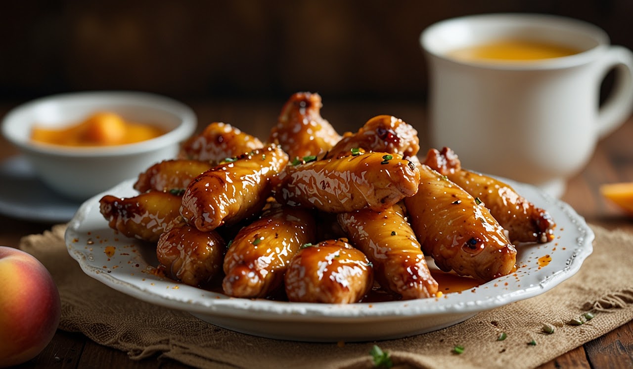 Hot Honey Peach Wings