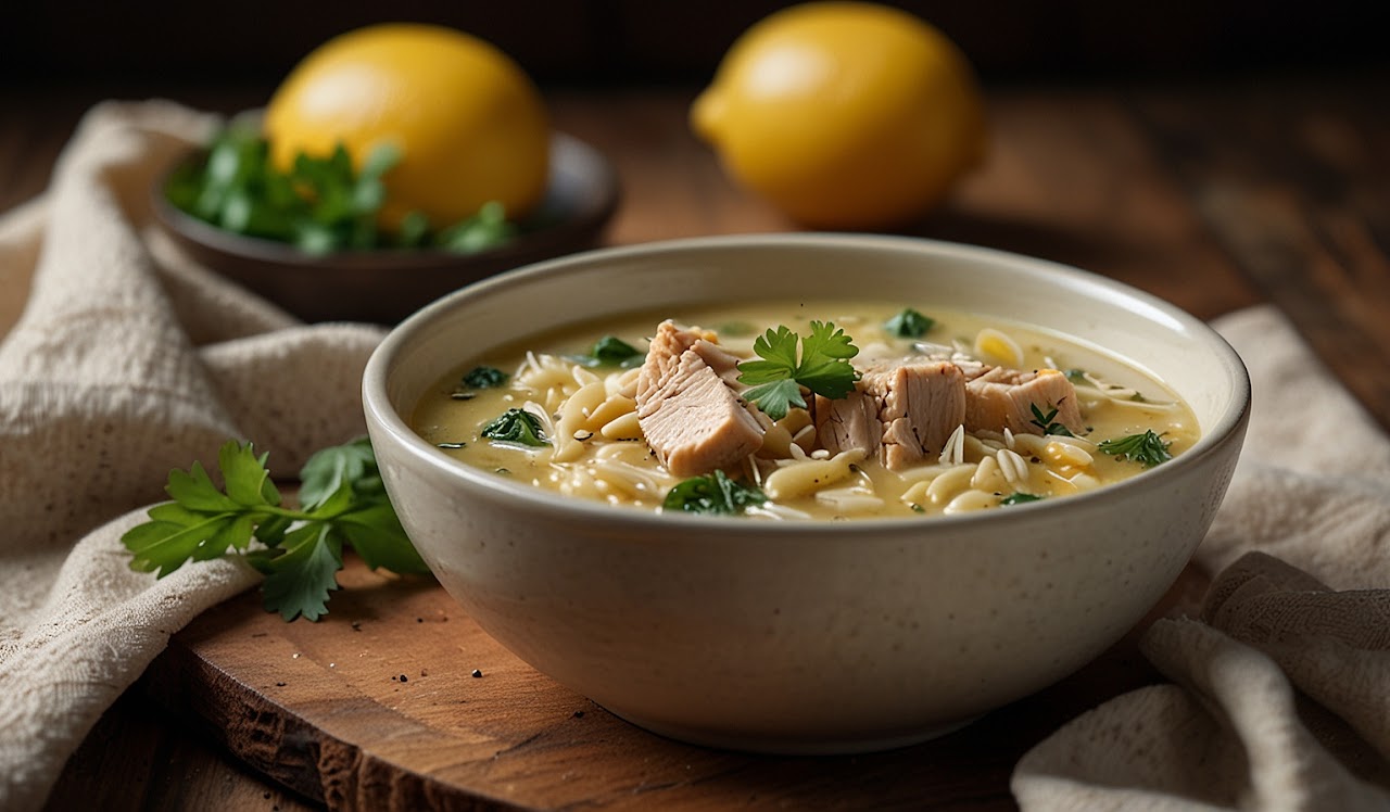 Lemon Chicken Orzo Soup