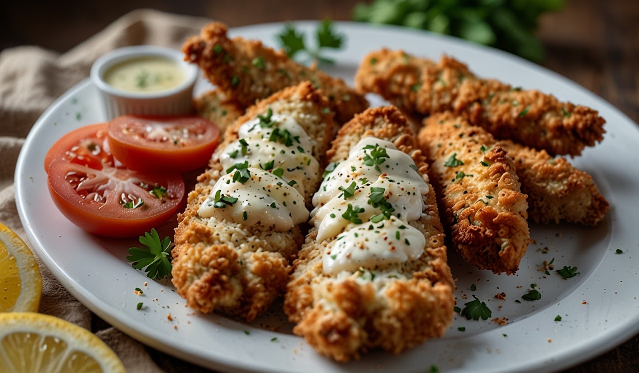 Lemon Pepper Parmesan Crusted Chicken Tenders