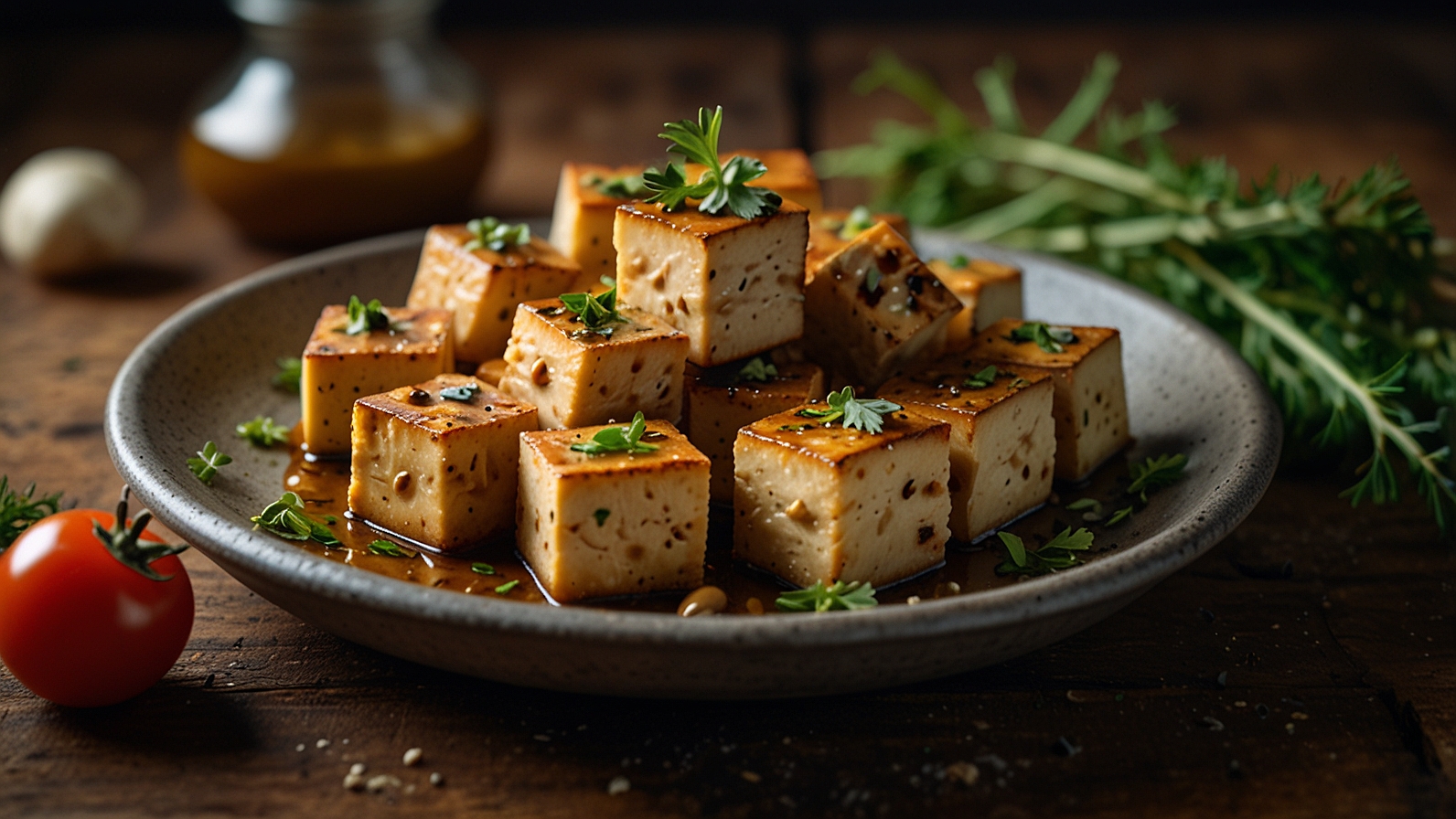 Baked Tofu with Mushrooms