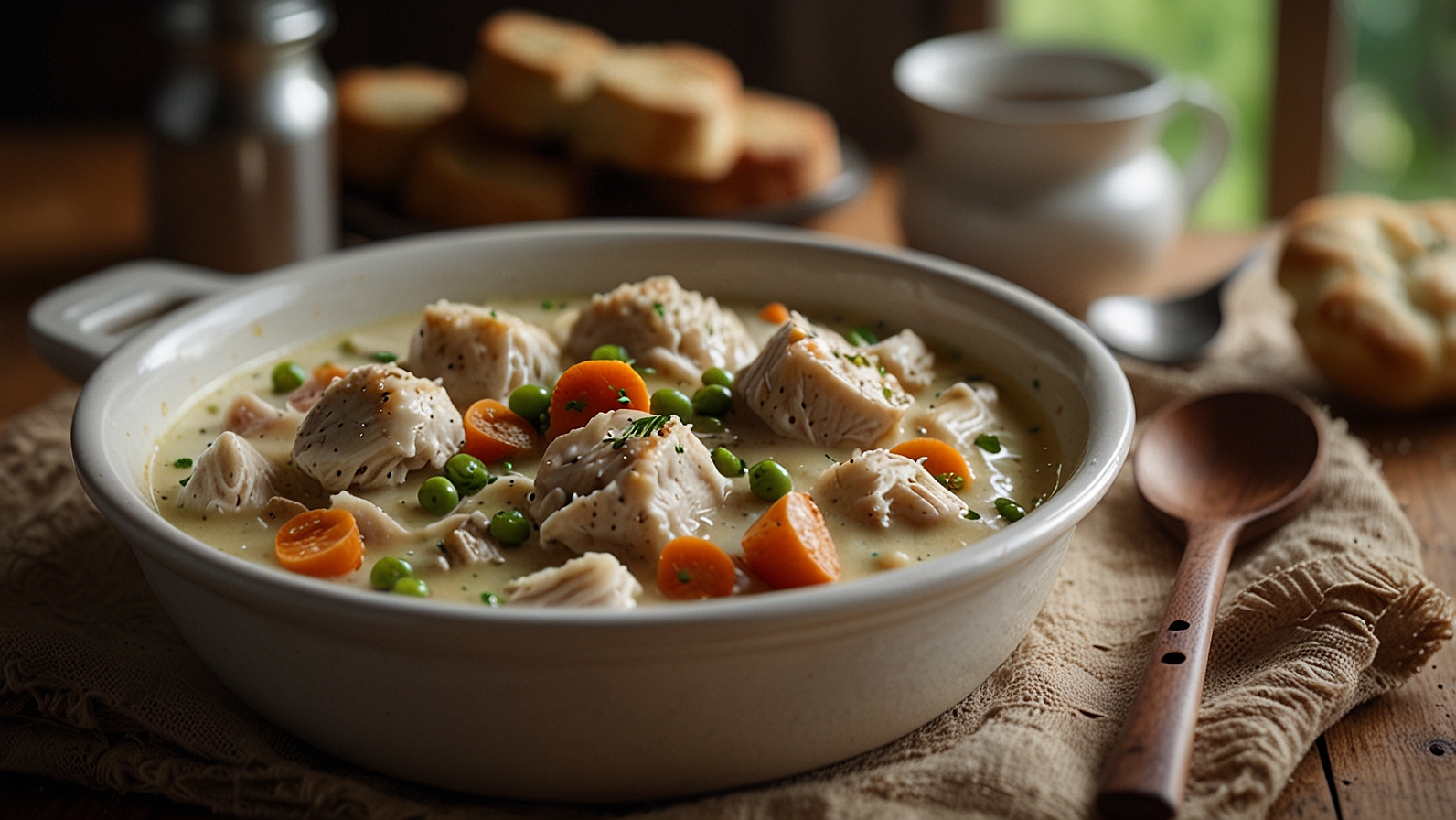 Easy Chicken and Dumplings with Biscuits