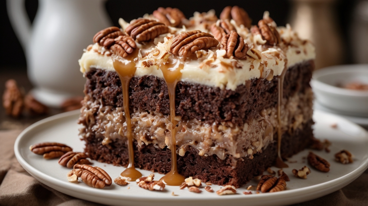 German Chocolate Poke Cake