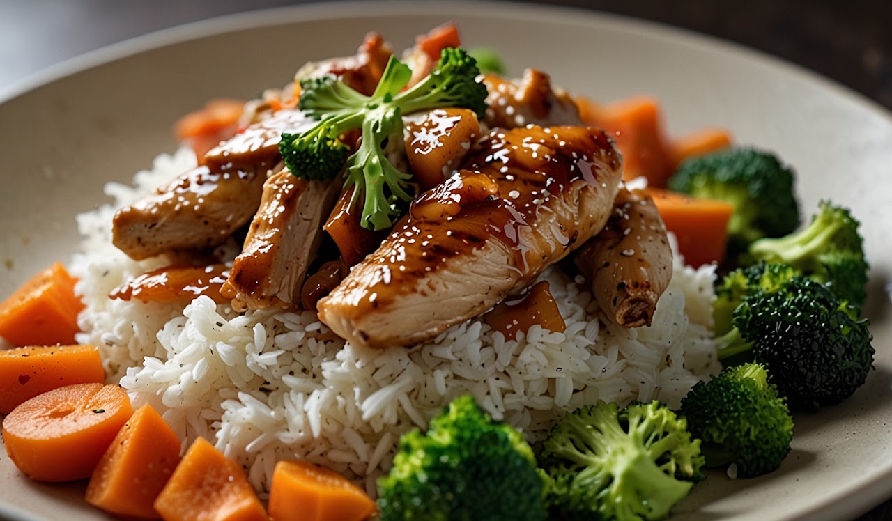 Slow Cooker Honey Garlic Chicken Bowls