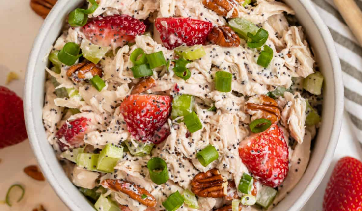 Strawberry Pecan Poppy Seed Chicken Salad