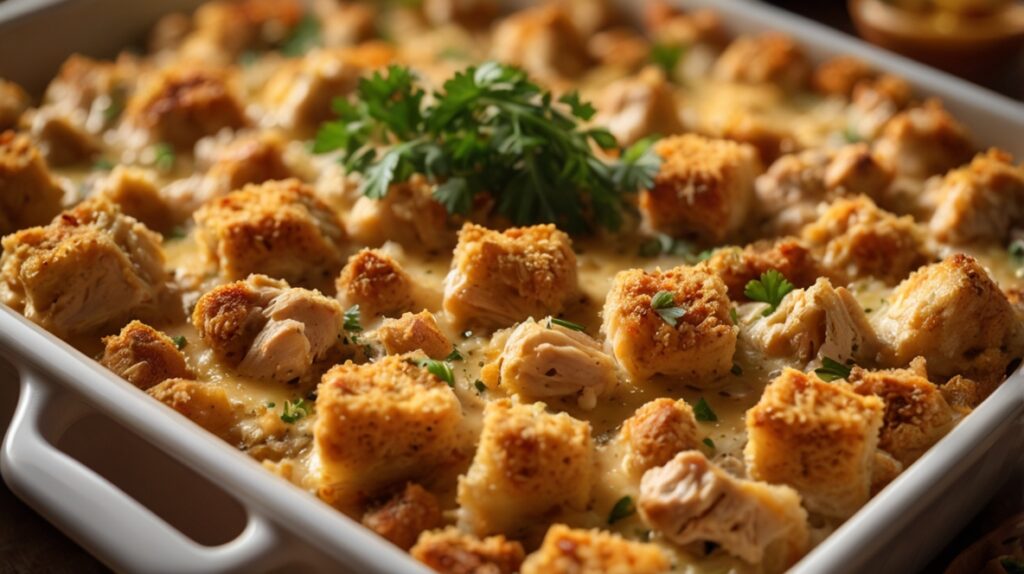 Chicken And Stuffing Casserole Bake Recipe