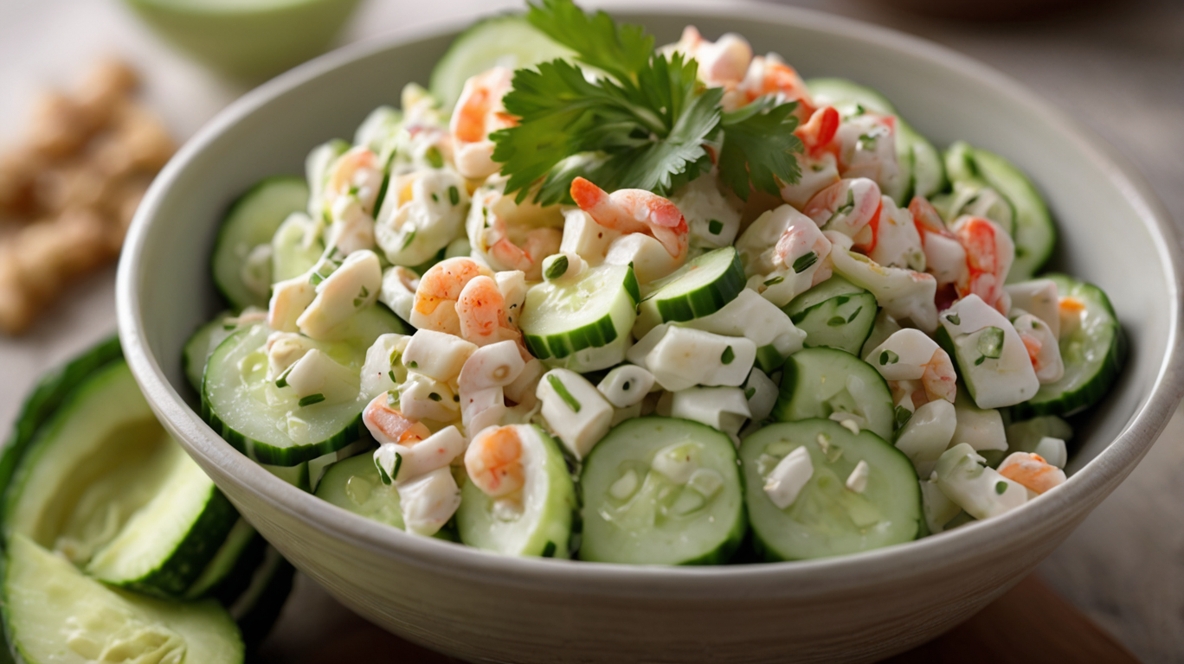 Quick Cucumber Salad with Crab Meat