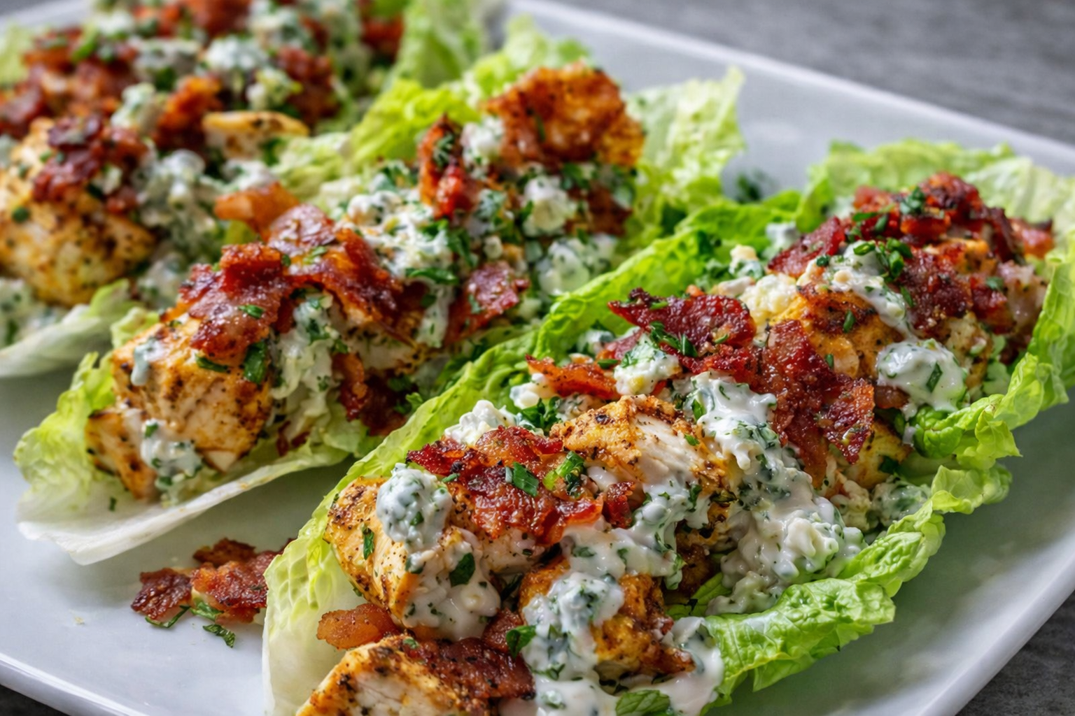 Chicken Bacon Ranch Lettuce Bowls