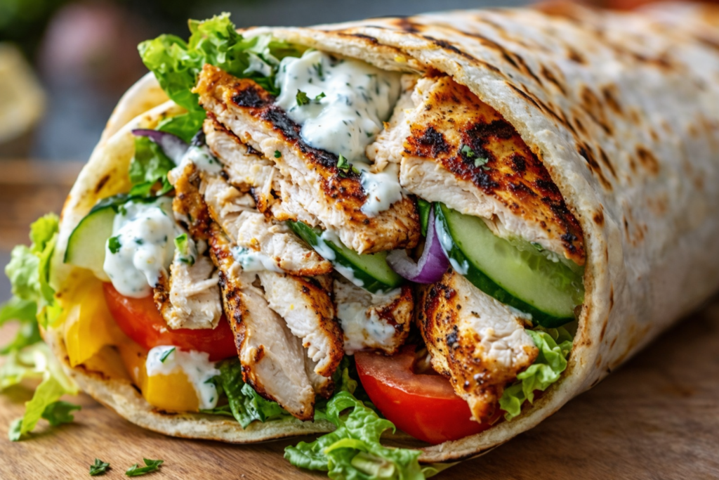 Mediterranean Chicken Gyros with Creamy Feta