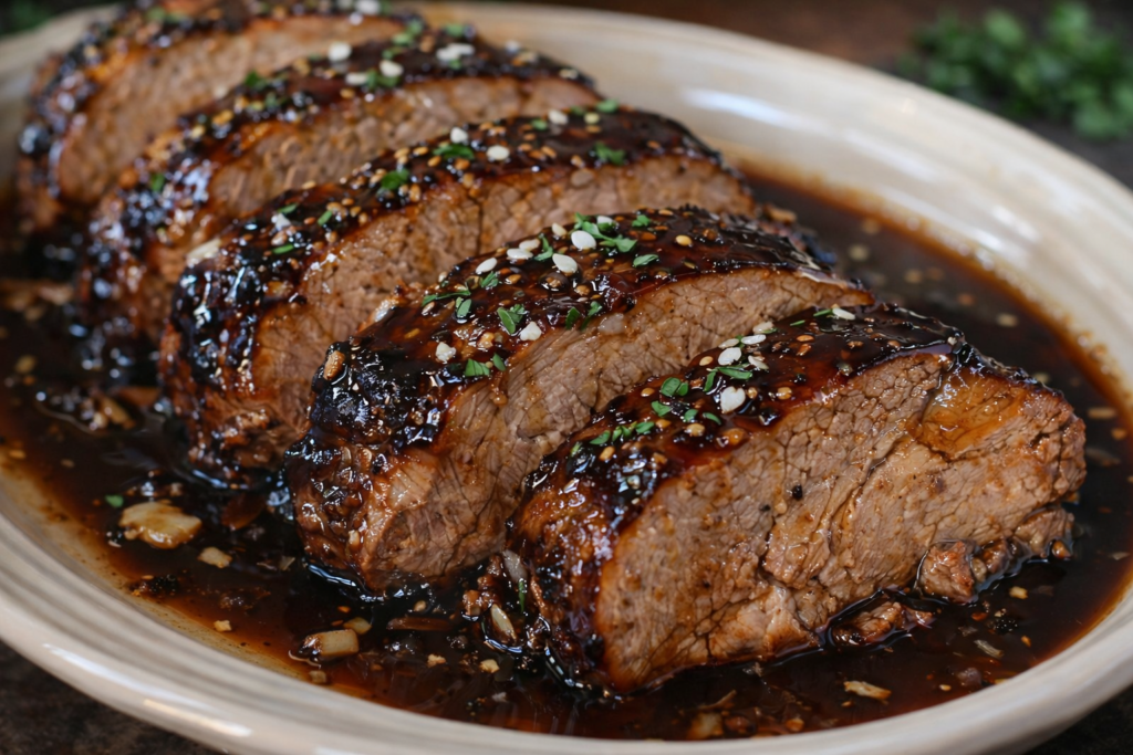 Crockpot Brown Sugar Balsamic Glazed Pork