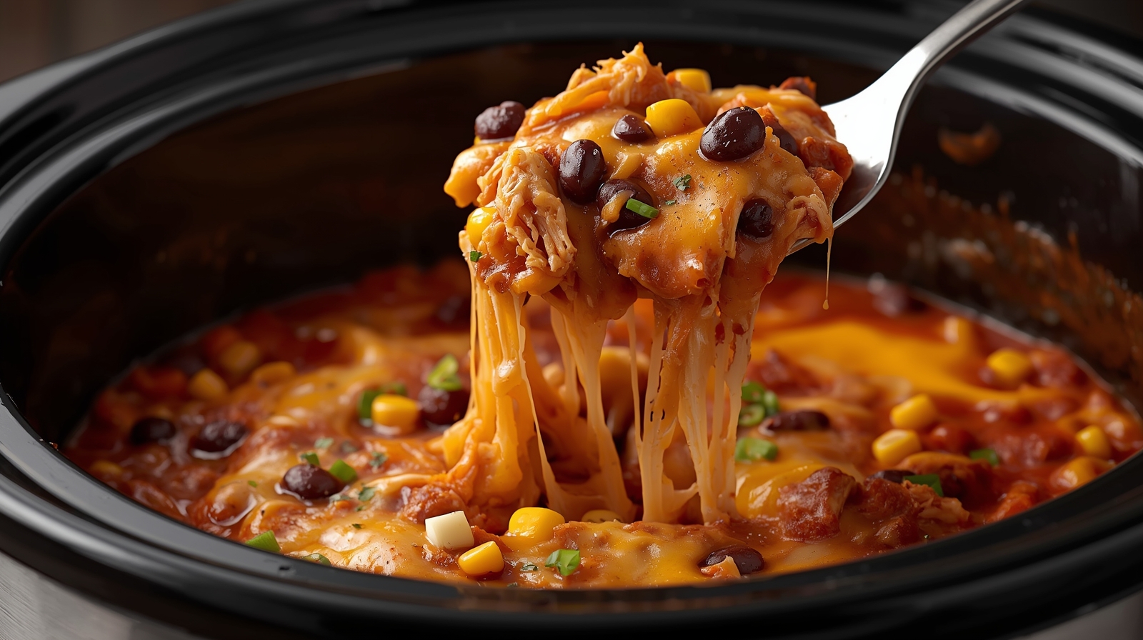 Crockpot Chicken Enchilada Casserole