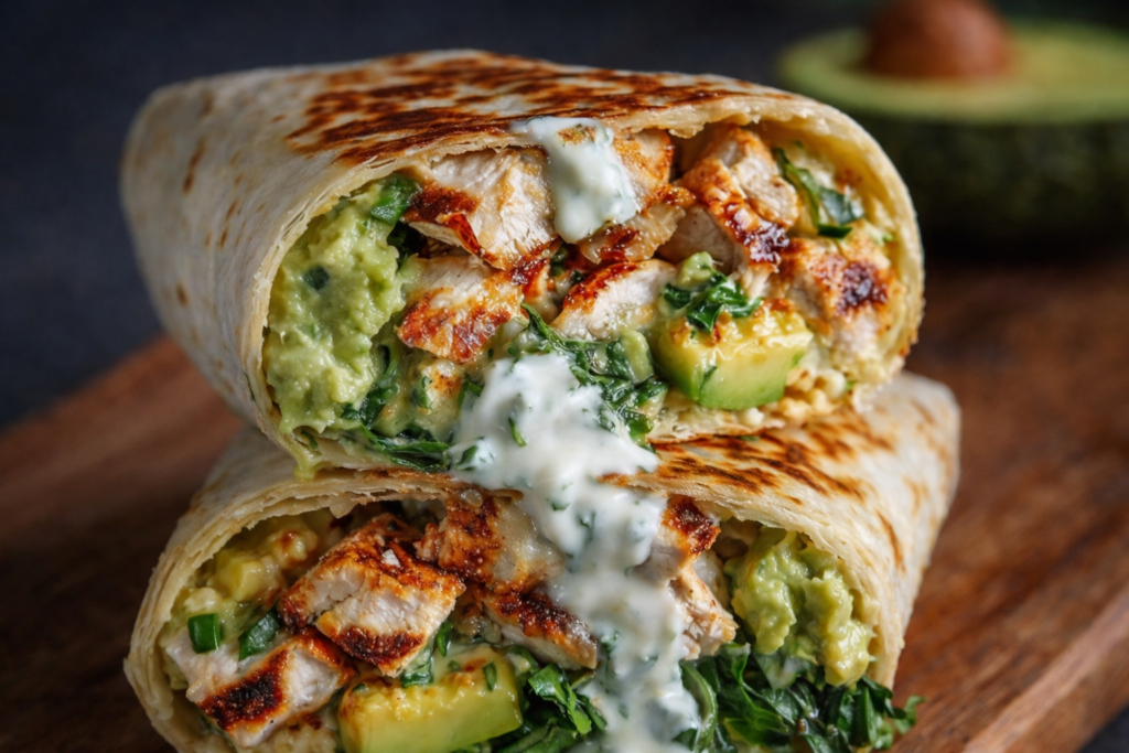 Chicken Avocado Ranch Burritos